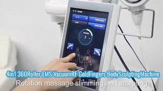 4in1 얼굴 리프팅 360 롤러 EMS 진공 RF 골드 핑거 바디 조각 기계