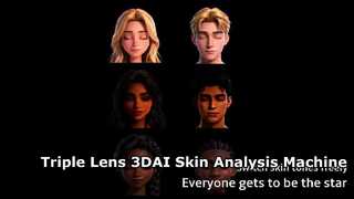 트리플 렌즈 얼굴 테스터 스캐너 19개 언어 8개 스펙트럼 3D AI 피부 분석 기계