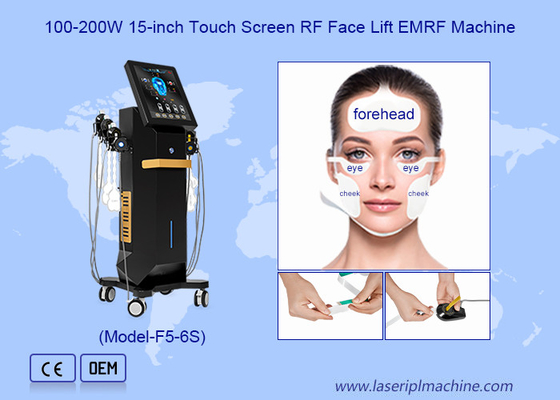 수직 얼굴 마사저 6 손잡이 RET FACE EMS 근육 자극기