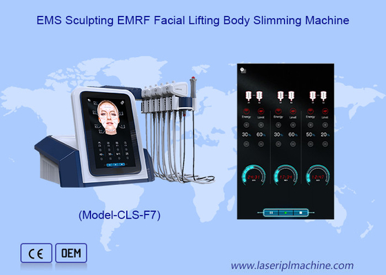 EMS 조각 EMRF 얼굴 리프팅 이중 턱 제거 몸 가늘게 만드는 기계