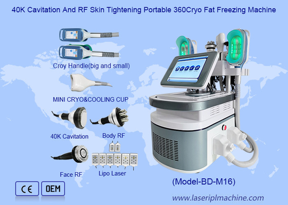 40K 캐비테이션과 RF 피부 강화 휴대용 360Cryo 지방 냉동 기계