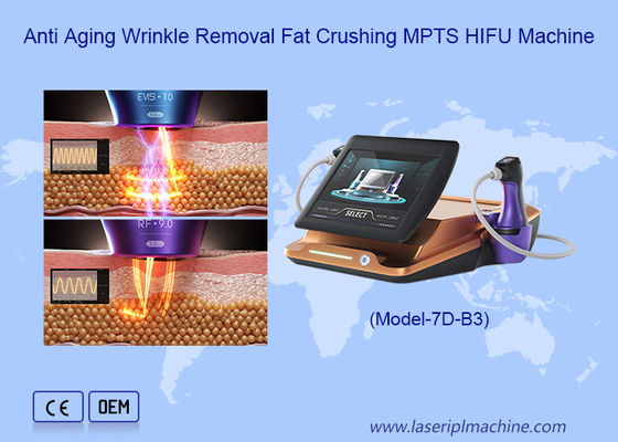 듀얼 핸들 안티 주름 피부 강화 7D 12D MPTS RF 360HIFU 기계