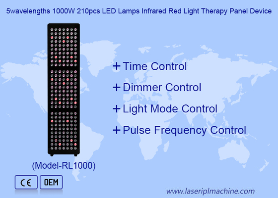 5파장 1000W 21개 LED 램프 적외선 적색광 치료 패널 장치