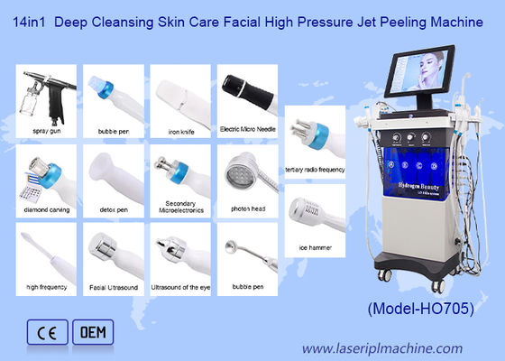 14 in1 Aqua Peeling Jet Peel Hydro Dermabrasion Facial Cleaning Machine